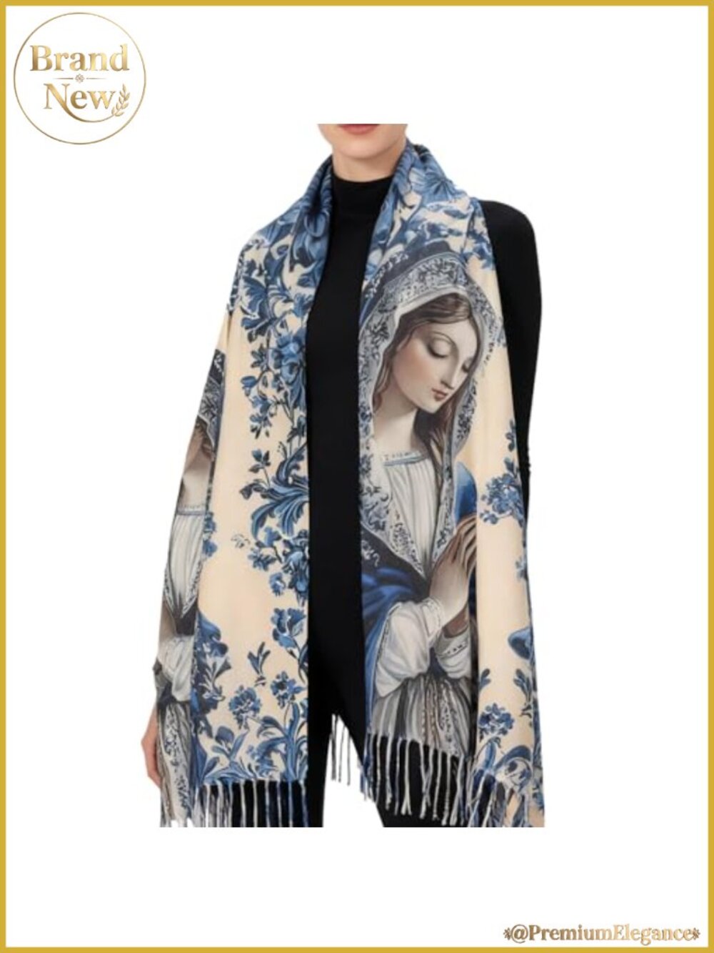 Virgin Mary Prayer Shawl Wrap Catholic Gift for Women Lightweight